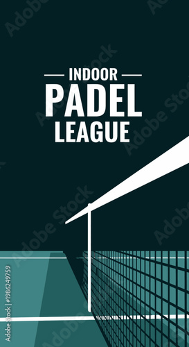 Stylish Indoor Padel League: A Clean and Minimalist Design for Sport Promotion