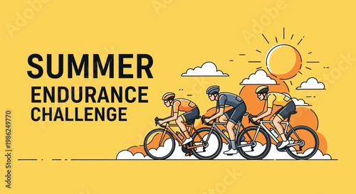 Summer Endurance Cycling Challenge Under Bright Sunlight