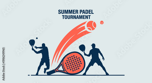 Summer Padel Tournament: Dynamic Illustration of Sport and Athletic Competition