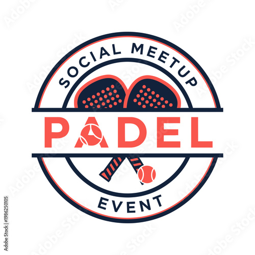 Stylish Padel Social Meetup Event Logo Design For Clubs and Social Gatherings