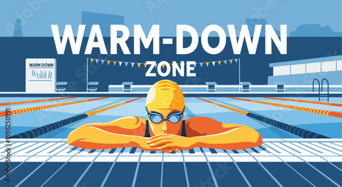 Swimming Athlete Relaxation In The Warm Down Zone, Perfect After Intense Workout Session