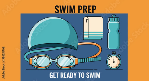Swimming Essentials: Preparing For Aquatic Activities With Swim Gear Illustration