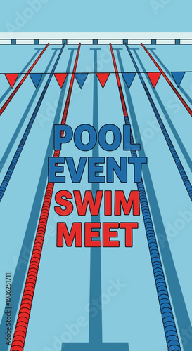 Swimming Pool Event Graphic Illustrates a Competitive Meet Design with Visual Appeal