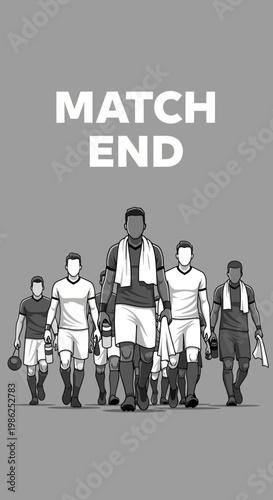 Team Leaving Field After Intense Sports Competition Victory Celebration