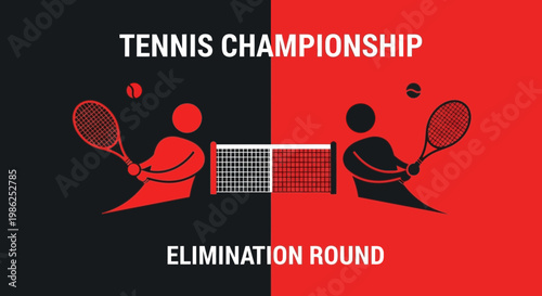 Tennis Championship Elimination Round With Dynamic Graphical Illustration