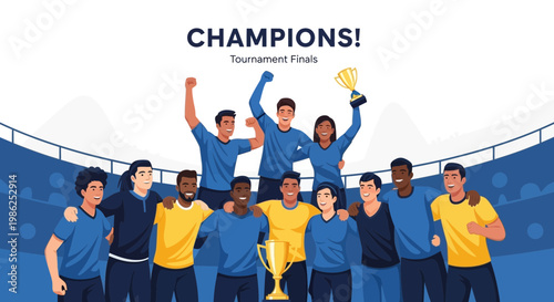 Team Of Champions Celebrate Victorious Tournament Victory After Intense Competition
