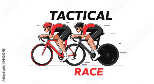 Tactical Cyclists Competing In Dynamic Bicycle Race