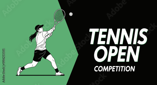 Tennis Player Strikes Ball During Championship Match With Dynamic Motion Graphics