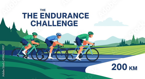 The Endurance Challenge Cyclists Competing In A Road Race Event