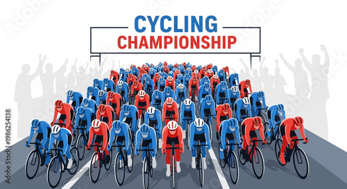 Thrilling Bicycle Race Showcasing Cyclists Competing In Championship, Crowd Cheering