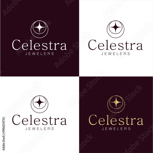 Luxury jewelry branding concept with minimalist star icon.