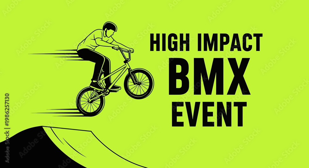 Fototapeta premium Thrilling BMX Event Depicting High-Impact Action and Stunt Performance on the Green Backdrop
