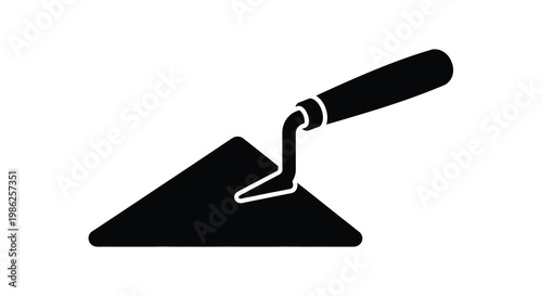 Simple black silhouette of a pointing trowel resting on a surface