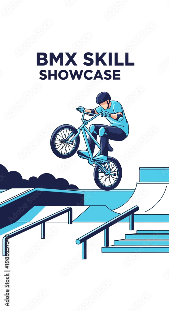 Fototapeta premium Thrilling BMX Stunt Performed During a Dynamic Showcase of Cycling Prowess and Agility