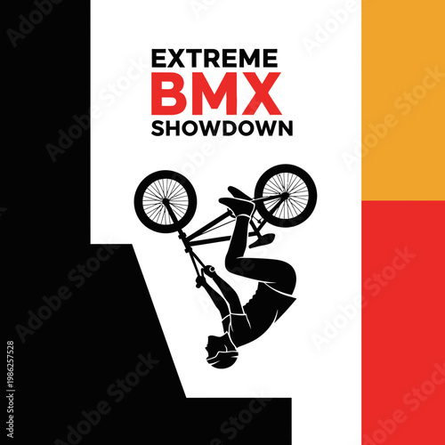 Thrilling BMX Stunt Performed During a Dynamic Competition Featuring Extreme Action
