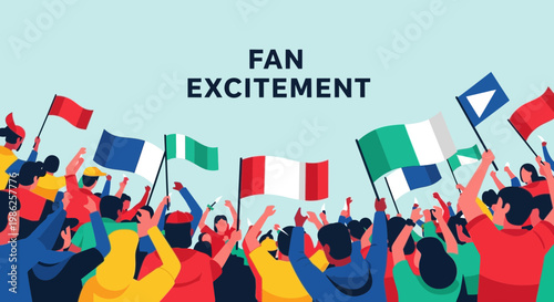 Thrilling Crowd Celebrating a Victory With Flags And Exuberant Fan Enthusiasm
