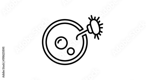 Microscopic Bacteria Culture in Petri Dish with Inoculating Loop - Science Icon