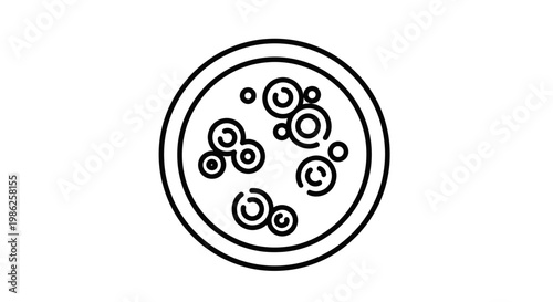 Microscopic View of Bacteria Culture in Petri Dish, Scientific Research Icon