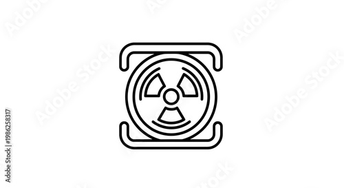 Radioactive Symbol Icon, Radiation Hazard Warning Sign, Nuclear Energy Danger Alert