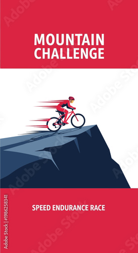 Thrilling Mountain Biking Competition Depicting Speed and Endurance in Challenging Terrain