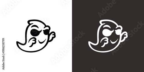 Cool Ghost Character with Sunglasses and a Smile.