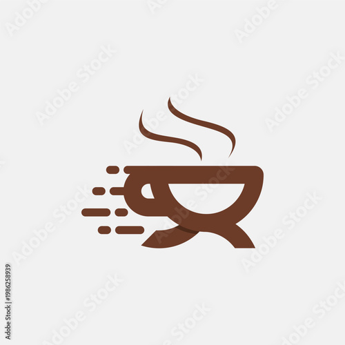 Fast Coffee Cup Logo Design.