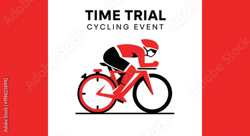 Time Trial Cycling Event graphic illustration Minimalist design