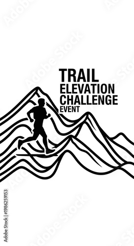 Trail Elevation Challenge Event Depicting Endurance and Athleticism in Mountainous Terrain Display