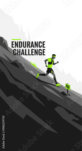 Trail Runner Tackles Steep Mountain Endurance Challenge With Determination