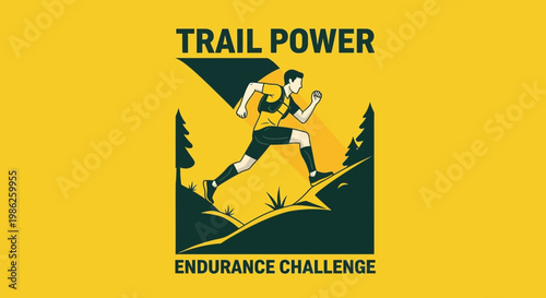 Trail Running Power, Endurance Challenge, Outdoors Adventure Sport, Athlete Exercise Fitness