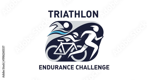Triathlon Endurance Challenge Vector Art Design