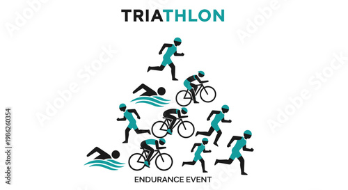 Triathlon Endurance Event Symbol Collection Graphic