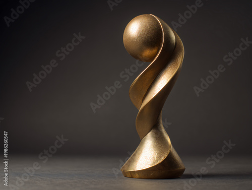 Golden Abstract Trophy Sculpture 