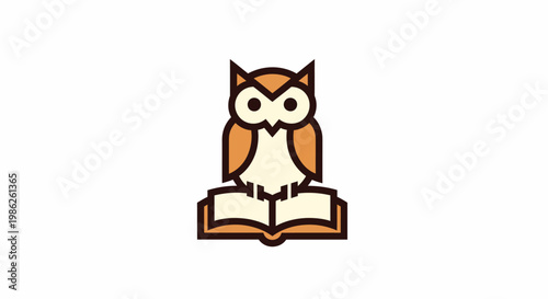 An illustration of an owl perched atop an open book, symbolizing knowledge and wisdom