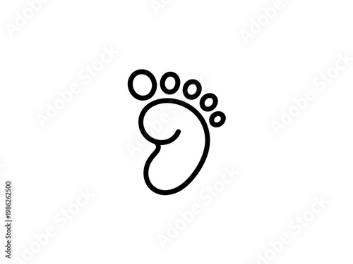 Baby Footprint Line Icon – Minimalist Newborn Feet Illustration