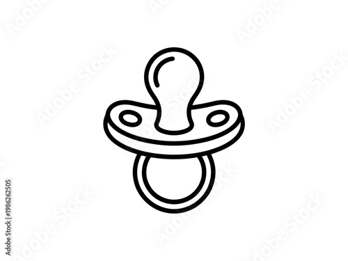 Pacifier Icon – Baby Soother Symbol Minimal Cute Infant Care Illustration