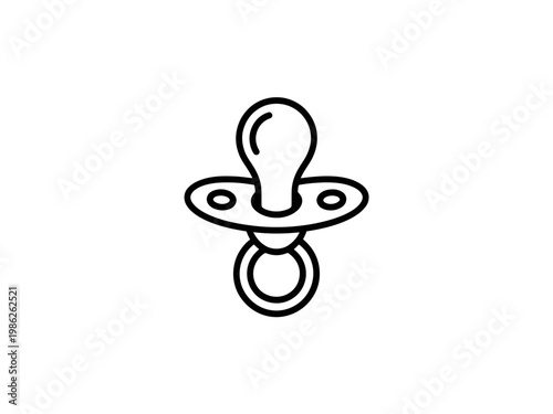 Pacifier Icon – Baby Soother Symbol Minimal Cute Infant Care Illustration
