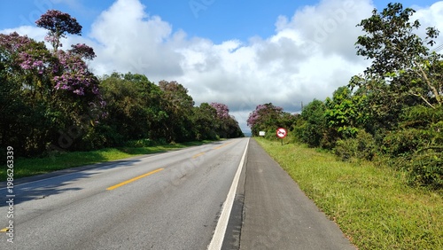 Uma linda estrada de acesso à Paranapiacaba, vila histórica da cidade de Santo André, região da Grande São Paulo, Brasil.
