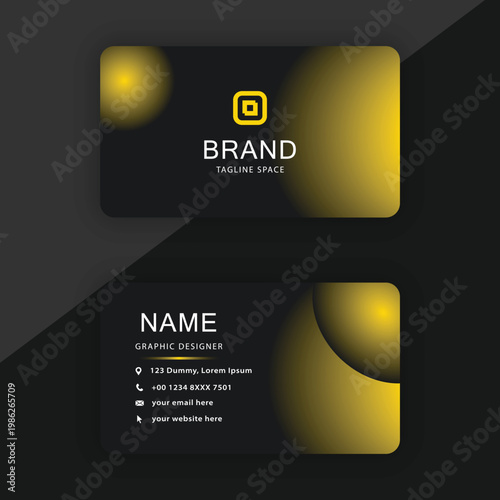 Modern business card template with gold accents and sleek design elements for professionals