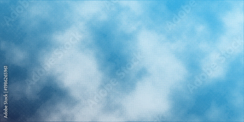 bright blue gradient sky with wispy clouds creating abstract flowing wave shapes, modern minimal background