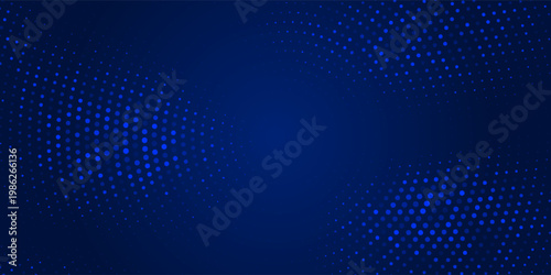 modern blue abstract background with dotted circles and pixel mosaic, radial symmetry, gradient dark to light blue. Eps10