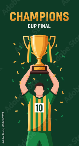 Triumphant Champion Celebrates Victory After Achieving Championship Cup Final Success