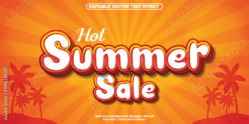 Hot Summer Sale editable vector text effect