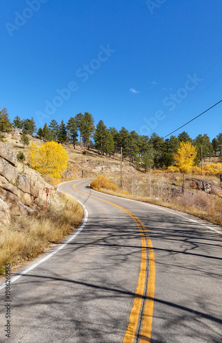 A scenic road in Boulder County, United States.