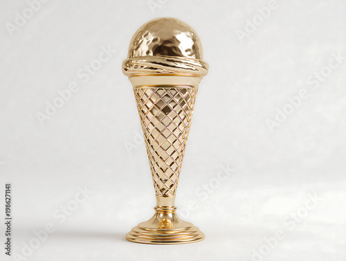 Taça Dourada de Luxo em Fundo Minimalista