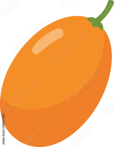 Orange fruit with green stem food nutrition