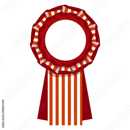 Red and white stripes blank Award Ribbon Rosette