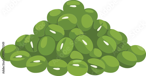 Pile of green peas vegetable food cartoon