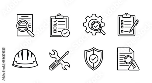 Common household appliances and tools illustrated in black and white Vector