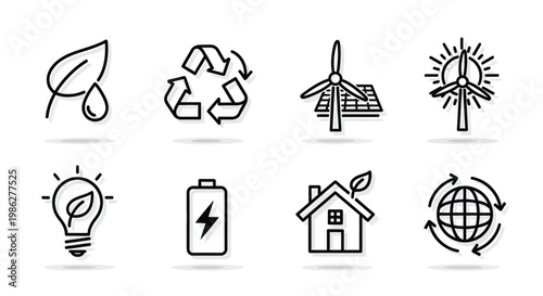 A collection of simple line icons representing everyday activities and objects Vector